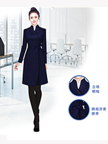 高端大衣定制，藏藍色時尚女士大衣，高端女士大衣